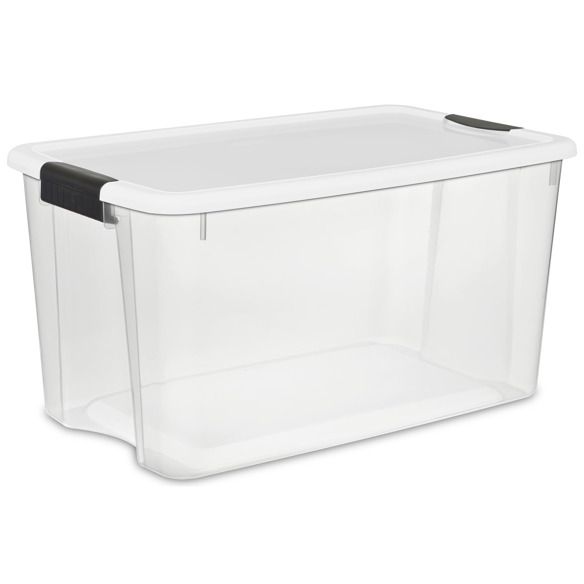 Sterilite 4 Pack Ultra Latching Box, Storage Bins with Lids, Clear Plastic, 70 Quart - Heavy-Duty Organizing Containers for Closet, Bathroom, and Office