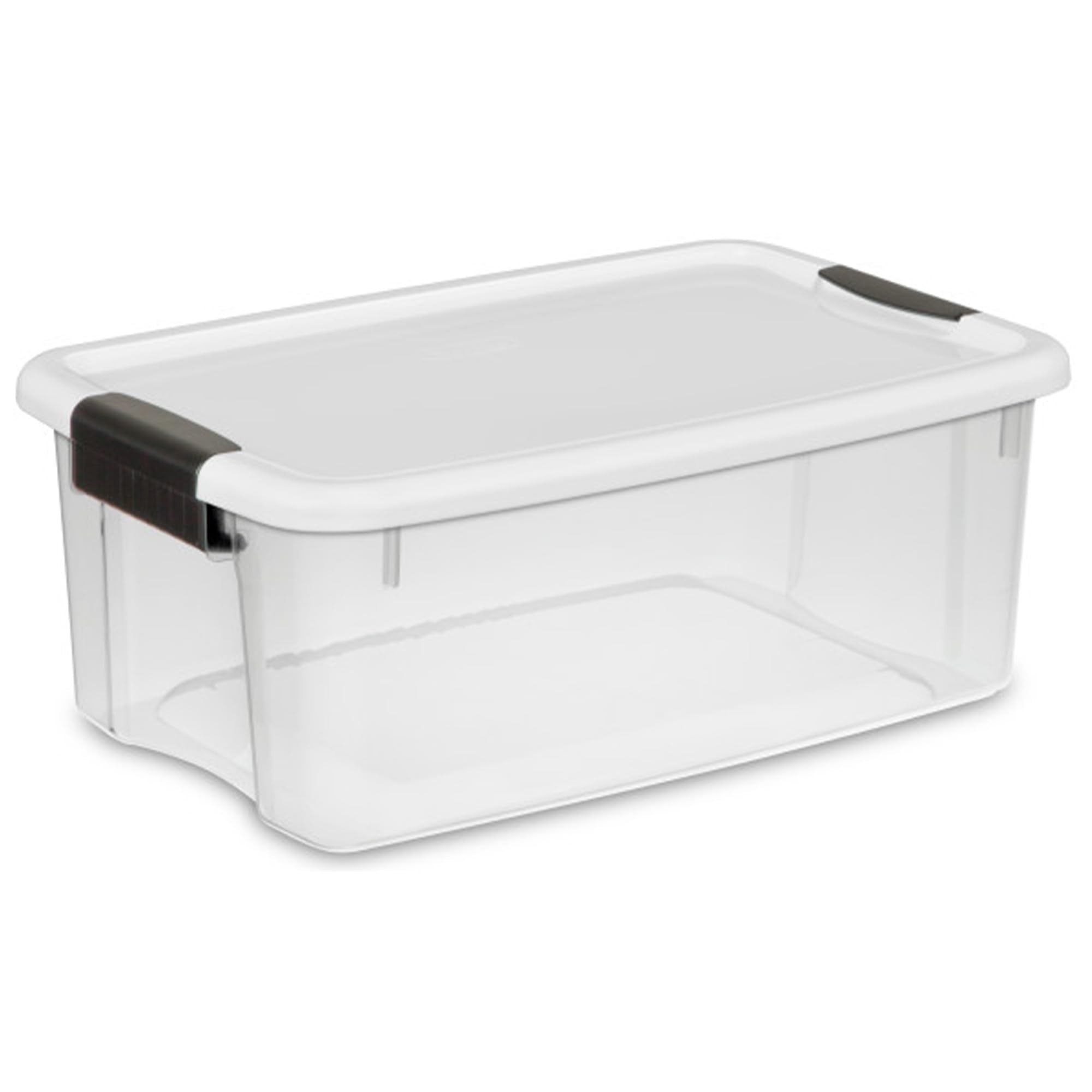 Sterilite 6-Pack Ultra Latching Box, Storage Bins with Lids, Clear Plastic, 18 Quart - Heavy-Duty Organizing Containers for Closet, Bathroom, and Office