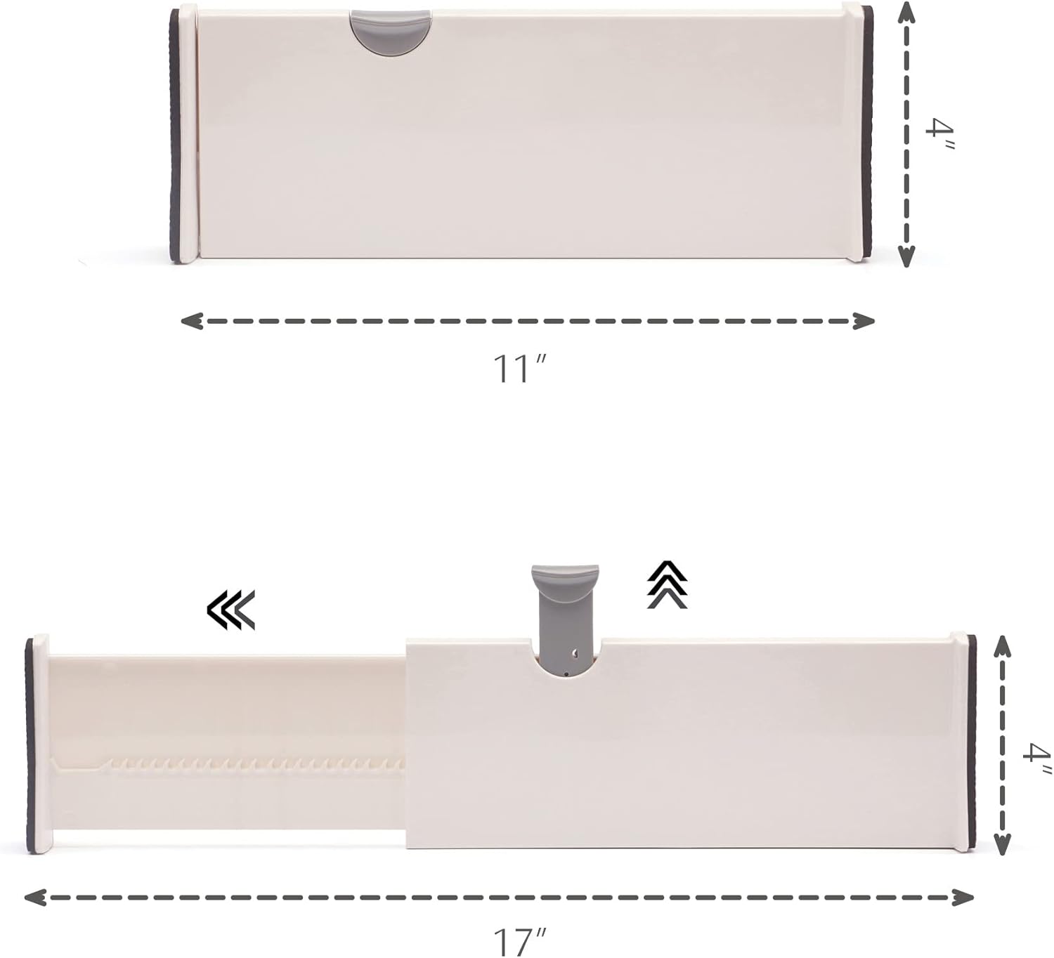 DIOMMELL 12 Pack Adjustable Dresser Drawer Dividers Organizers, Plastic Expandable Drawer Organization Separators for Kitchen, Bedroom, Closet, Bathroom and Office Drawers White 12PCS-Large