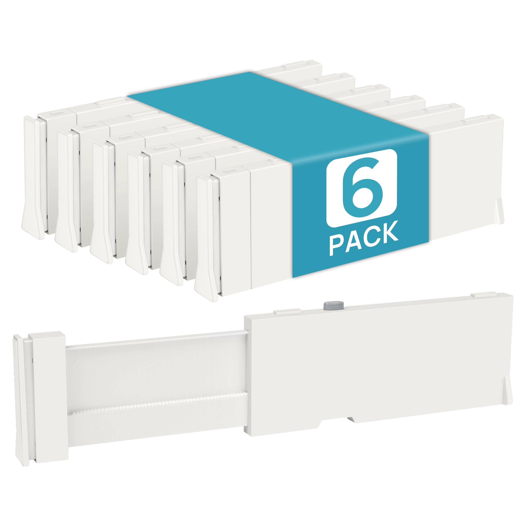 Vtopmart Drawer Dividers for Clothes 8 Pack, Adjustable 4" High Expandable from 11.3"-17" Dresser Drawer Organizer, Plastic Drawers Separators for Dresser, Baby Clothes, Kitchen and Office Storage