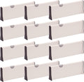 DIOMMELL 12 Pack Adjustable Dresser Drawer Dividers Organizers, Plastic Expandable Drawer Organization Separators for Kitchen, Bedroom, Closet, Bathroom and Office Drawers White 12PCS-Large