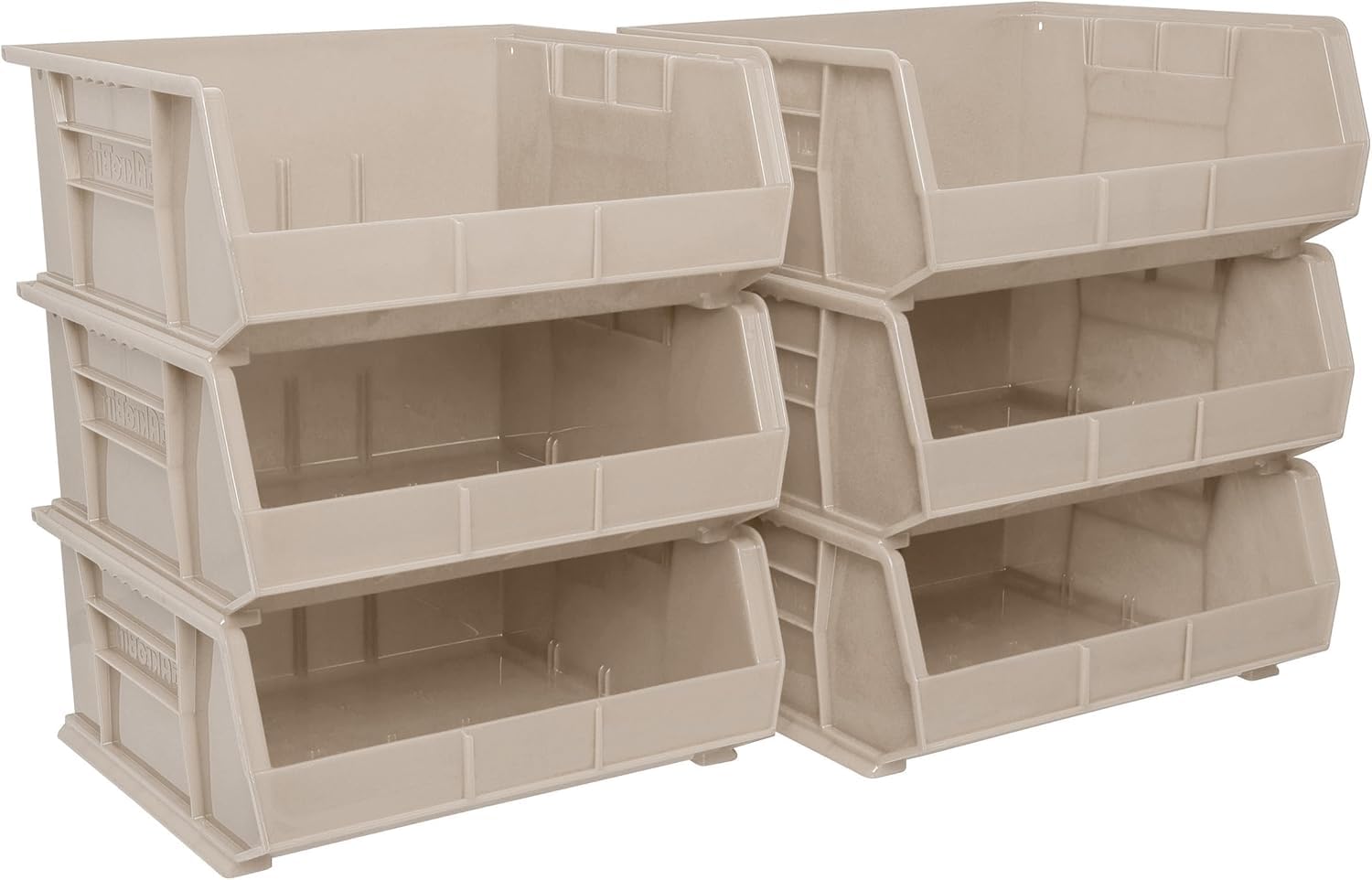Akro-Mils 30235 AkroBins Plastic Storage Bins, Space-Saving Stackable Bins for Garage, Pantry, Craft Organization, 11" x 11" x 5", Red, 6-Pack