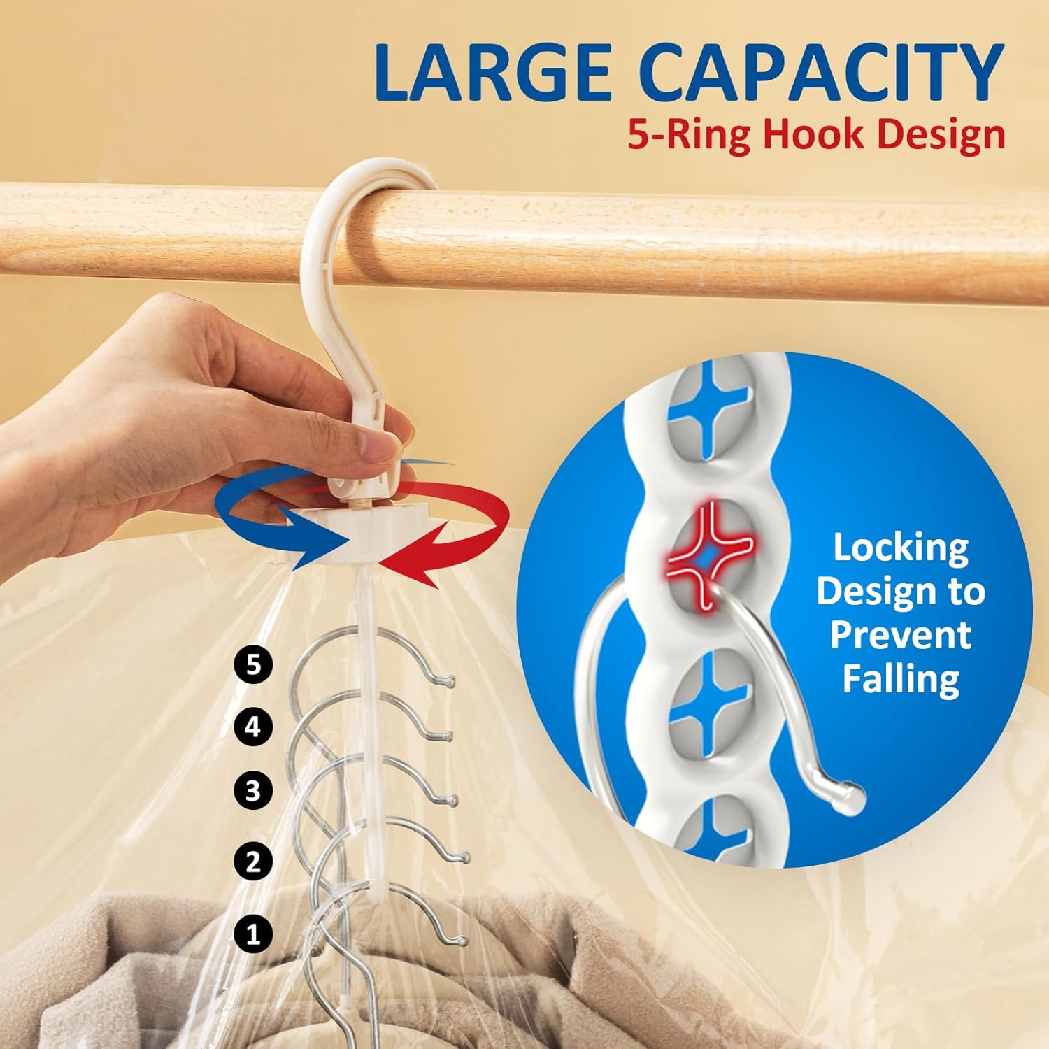 Hanging Vacuum Storage Bags, 6 Pack Large Hanging Vacuum Seal Garment Bags for Clothing, Space Saver for Clothes, Suits, Dresses, Jackets, Clothing Storage for Moving Supplies(53.1x27.6 in)