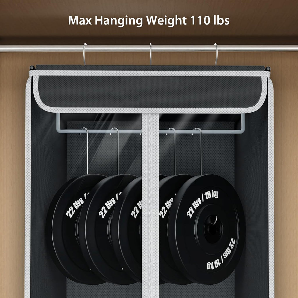 Univivi Garment Bags for Hanging Clothes, 2 Pack Large Clothes Storage Bags Closet Organizer with Clear Window, Premium Hanging Garment Storage Bag for Suits, Coats, Dresses, 54" (Dark Grey)