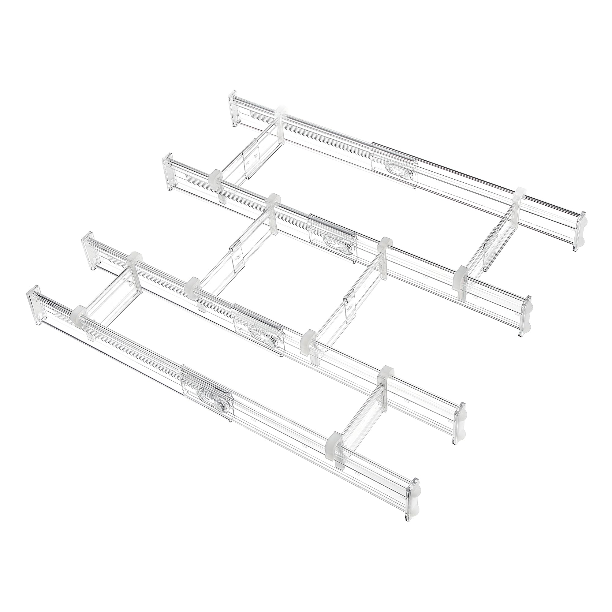 Vtopmart 4 Pack 6" Tall Upgrade Drawer Dividers for Big and Deep Drawer, 12.8"-22.3" Adjustable Expandable Dresser Drawer Organizer, Clear Plastic Separators for Dresser, Baby Supplies, Kitchenware