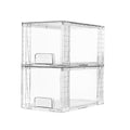 Vtopmart 4 Pack Large Stackable Storage Drawers,Easily Assemble Acrylic Bathroom Closet Undersink Organizers and Storage,Plastic Bins for Kitchen Cabinets,Pantry,Makeup,Medicine Organization