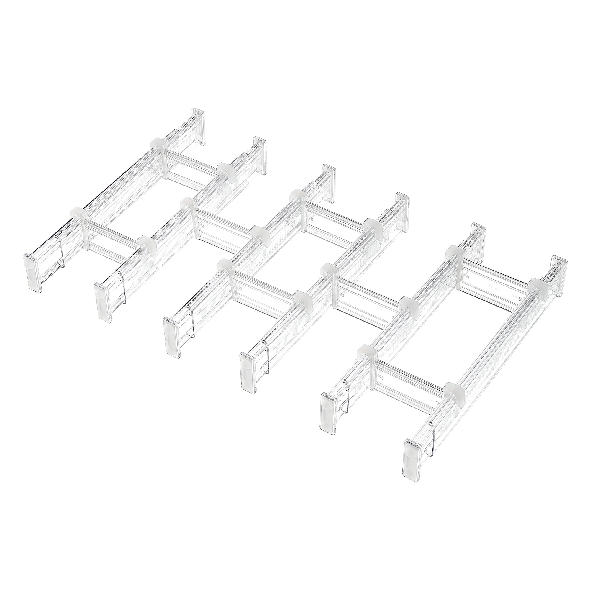 Vtopmart 4 Pack 6" Tall Upgrade Drawer Dividers for Big and Deep Drawer, 12.8"-22.3" Adjustable Expandable Dresser Drawer Organizer, Clear Plastic Separators for Dresser, Baby Supplies, Kitchenware