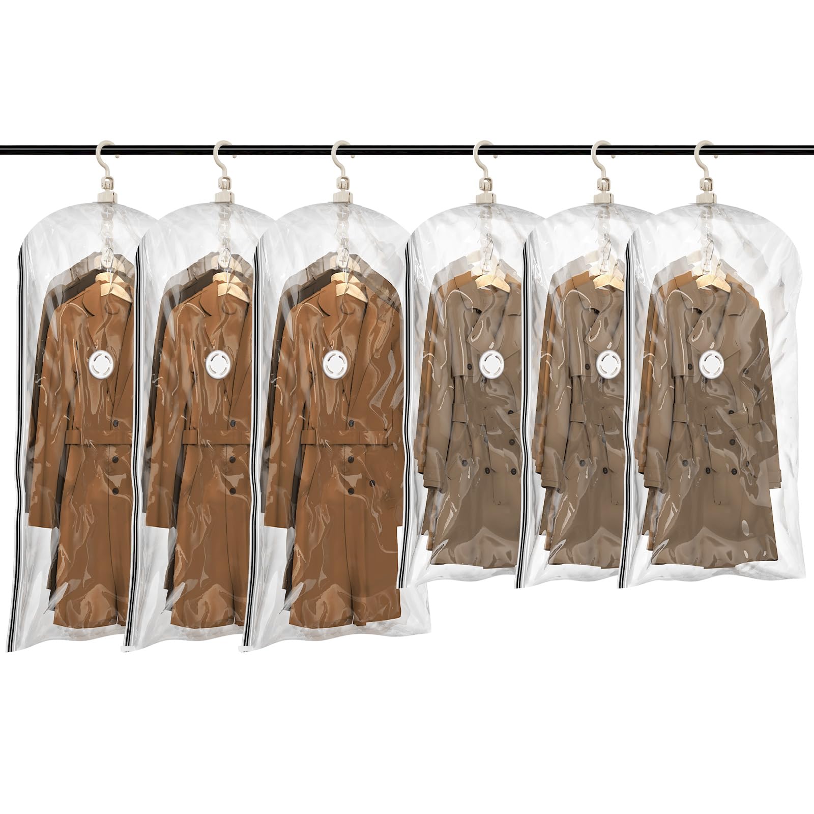 TAILI Hanging Vacuum Storage Sealer Bags Space Saver Bag for Clothing, Suits and Jackets, Closet Organizers, Travel, Set of 4 (2 Long, 2 Short), Clear